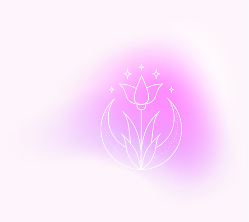 Lineart of tulip flower on purple water color background